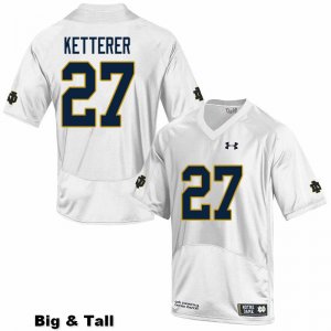 Notre Dame Fighting Irish Men's Chase Ketterer #27 White Under Armour Authentic Stitched Big & Tall College NCAA Football Jersey EFP8399DN